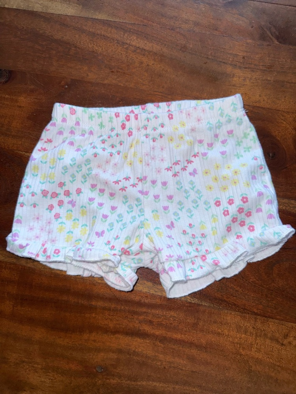 Garanimals White Floral Ruffle‎ Shorts with Pink & Yellow Flowers